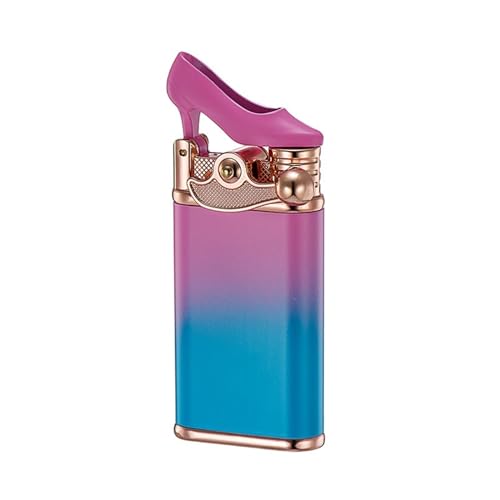 Encendedor recargable azul antiventilado con efecto color rosa miniatura 1