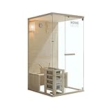 Home Deluxe - Sauna traditionnel ARUNA S - Dimensions : env. 100 cm × 110 cm × 190 cm, boi...