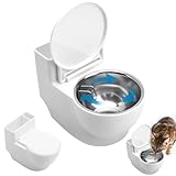 Toilet Water Bowl for Cat, Toilet Shaped Pet Water Dispenser for Cat and Dog