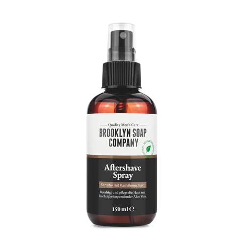 Brooklyn Soap Company Aftershave Spray 150 ml - Intensive Pflege nach der Rasur - Beruhigt die Haut, wirkt antibakteriell und pflegt mit Aloe Vera - Pflegeprodukt für Männer