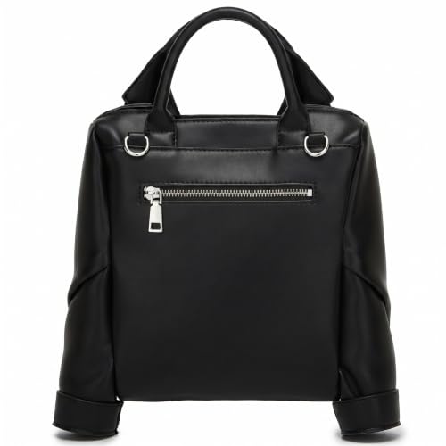 Image of Women Novelty Jacket Shaped Handbag Purse Y2K Punk Crossbody Shoulder Bag | Premium vegan PU leather. Fixed top handle for carrying & adjustable detachable strap for shoulder or crossbody styling.