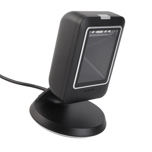 Hamwesh Escáner de Códigos de Barras 2D de Manos Libres, Lector de Escritorio con Cable de Escaneo de Selección Automática para la Venta Minorista con Todos los Sistemas Compatibilidad