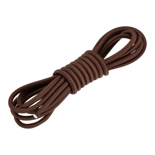 DMiotech 1/4 Inch Shock Cord, 10 Feet Brown Bungee Cord Tent Pole Shock Cord Round Elastic Kayak Rope Stretch String Marine Grade Heavy Polyester for DIY Projects Tie Downs