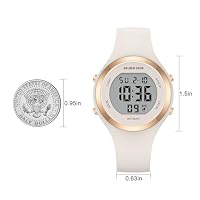 GOLDEN HOUR Waterproof Sport Women's Digital Chronograph Silicone Watch in Rose Gold Case Milk White Strap — image 5