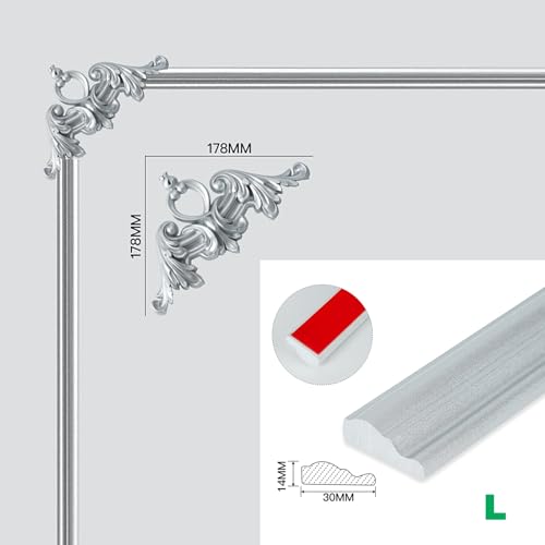 Moldura de pared autoadhesiva para decorar salones y dormitorios con paneles 3