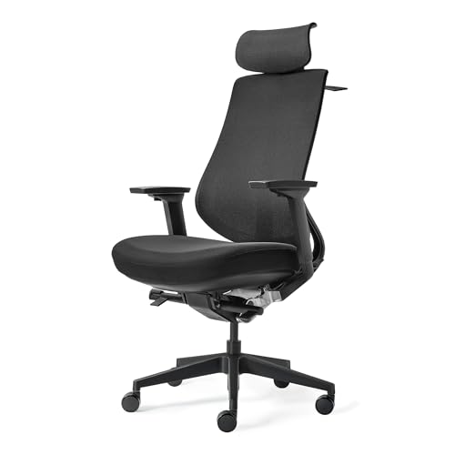 Image of EUREKA ERGONOMIC Lira Office Chair with Headrest, Ergonomic Desk Chair with 3D Armrests, Adjustable Seat Depth, Mesh Computer Chair with Lumbar Support for Home Office(Black)