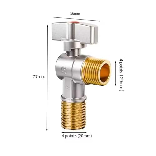 Válvula angular G1/2 con manija para regular el agua de baños y cocinas 5