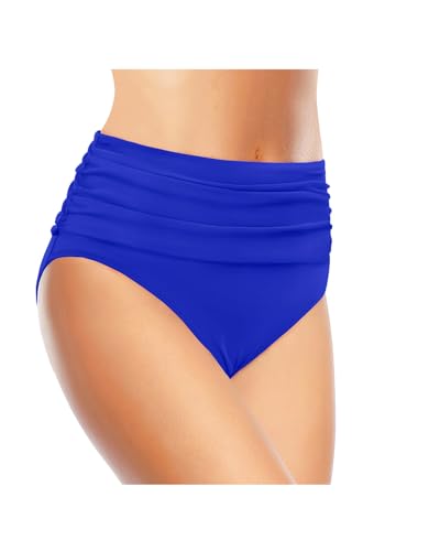 Image of Tempt Me Women's High Waisted Bikini Bottom Tummy Control Ruched Bathing Suit Swim Bottom