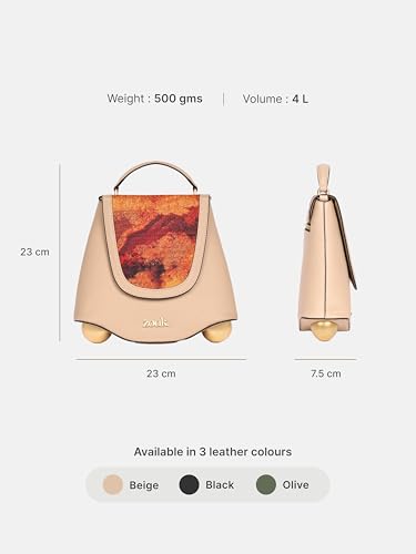 Image of ZOUK Women's Svara Sling Bag | Vegan Leather Bag | Crossbody + Top Handle with Adjustable Strap | Evening & Festive