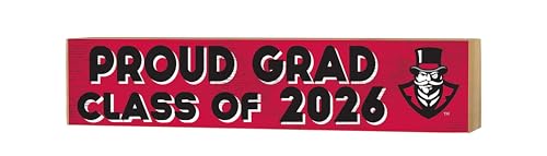 KH Sports Fan Austin Peay Governors Class of 2026 Wood Block Sign, Rectangular, 3x13 Inches, Red, Graduation Sports Theme