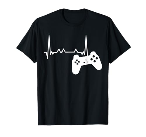 Video Game Heartbeat Controller funny Video Gamer Heartbeat T-Shirt