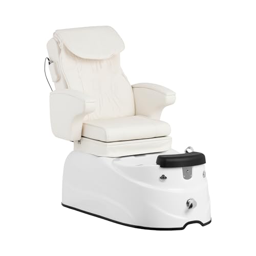 Physa Phy_PSC_01 - Silla Eléctrica con Bandeja para pies, 105 W, 150 kg, Color Blanco, Masaje de Espalda, Silla Cosmética, para Pedicura