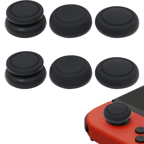 Button Caps for Switch Joycon, 6pcs Thumbsticks Protector Covers for Switch/Lite Black Taller Silicone Protective Cap Accessories for Joystick 3D Grips Caps