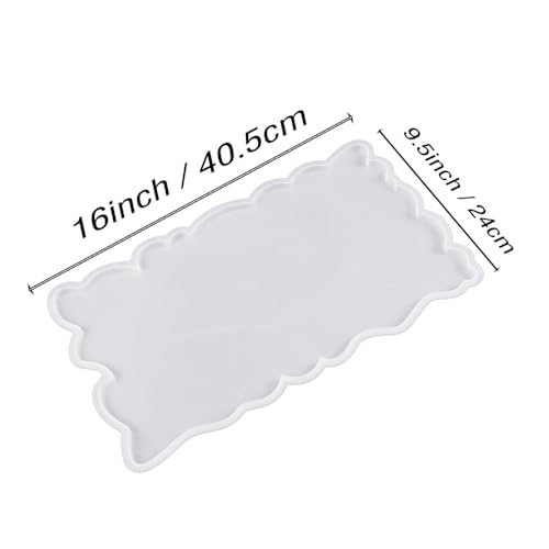 Silicone Tray Mold for Resin, 16 x 10 Inch, XXL Silicone Mold with Handles, Resin Molds for Agate Board Jewelry Plate Serving Tray Agate Dish Trinket Tray by ZYBINIUB - Used condition - Image 2