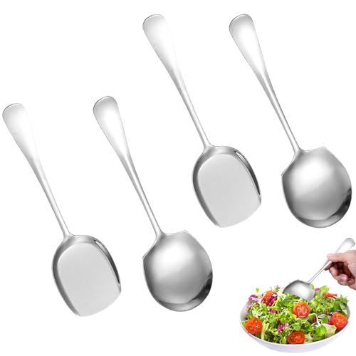 YIZWINS 4 Pièces Cuillères de Service, Grandes CuillèRes de Service de Buffet, Cuillères de Service en Acier Inoxydable pour Cuisine, Grande Cuillere de Service, Cuillère à Soupe