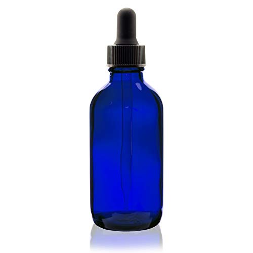 Premium Vials B37-pk24 Boston Round Glass Bottle with Dropper, 2 oz Capacity, Blue (Pack of 24)