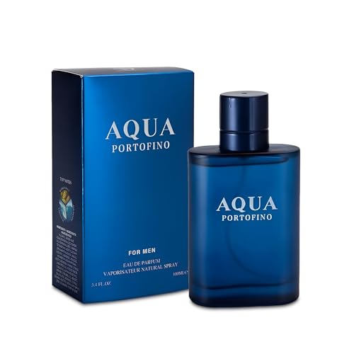 Image of Men's Cologne Aqua Portofino Original Natural Spray Eau De Toilette,Long-Lasting Scent Perfume for Men Elegant Bottle - Great Holiday Gift, 3.4 Fl Oz /100 Ml