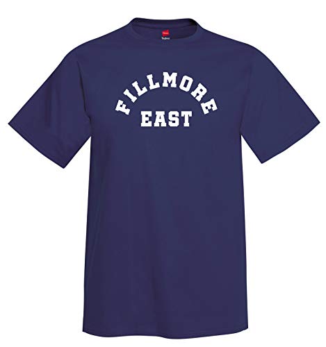 Fillmore East Pigpen Inspired Vintage Tribute T-Shirt The Church of Rock-n-roll NYC Lower East Side (Navy, XXXX-Large)