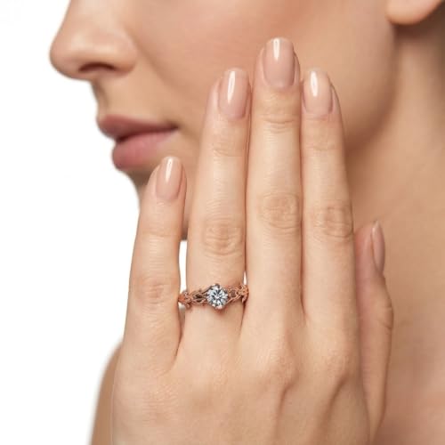 Anillo de compromiso de oro rosa para mujer ideal para pedidas de mano 5