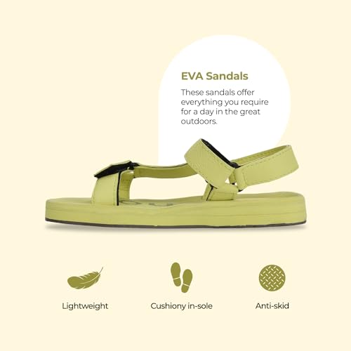 Image of YOHO EVA Sandals for Women | EVA sole | Comfortable cushioned sole with TPR base | Lightweight | Soft skin friendly straps | Adjustable straps | Velcro closure | Vibrant colour options