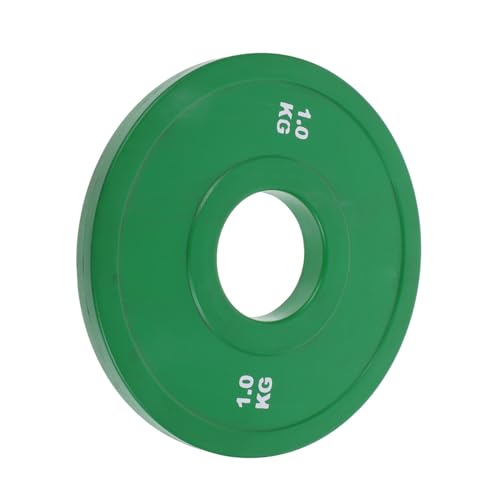 Disque de poids en caoutchouc vert 1 kg avec finition soignée et prise ergonomique