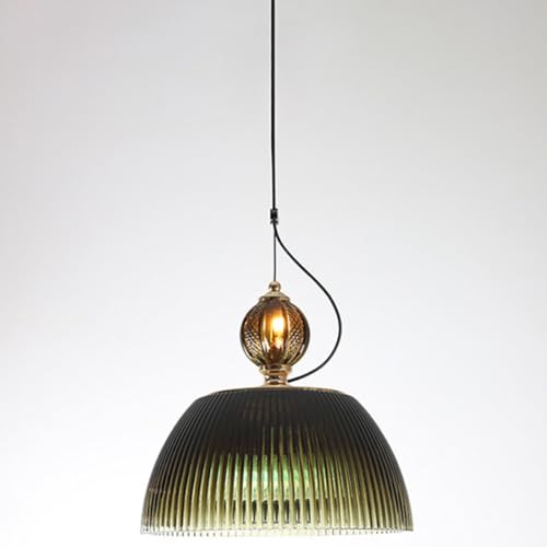 Plafonnier suspendu réglable moderne 1 lumière en verre vert pour intérieur