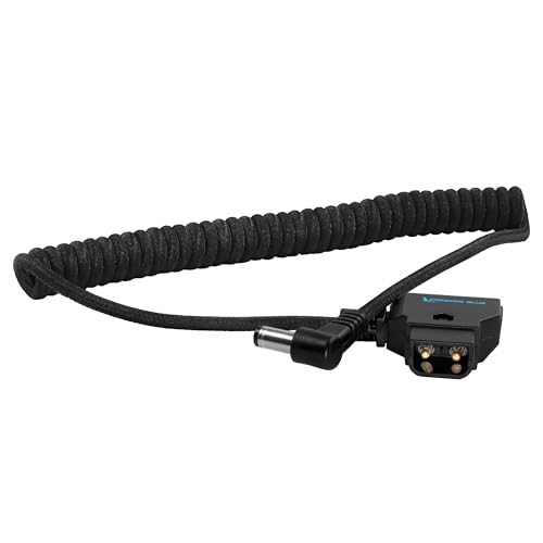 KONDOR BLUE D-Tap to DC Right Angle Coiled Cable (5.5 x 2.5mm) (Canon C70/Atomos) (Raven Black)