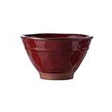 Juego de platos y cuencos de cerámica multicolor, cuenco de arroz de 4.5 pulgadas, cuenco de sopa ligero de 325 ml, vajilla apta para microondas y lavavajillas para uso diario (rojo)