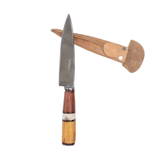 SHOPPLACE Cuchillo Artesanal de Acero al Carbono Argentino de Campo Asado Barbacoa Hoja 14 centimetros Acero al Carbono Combinado (64)