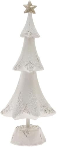 Miniatura 5 de Boston International Decoración de árbol de mesa de Navidad de invierno, pequeña, nieve nacarada