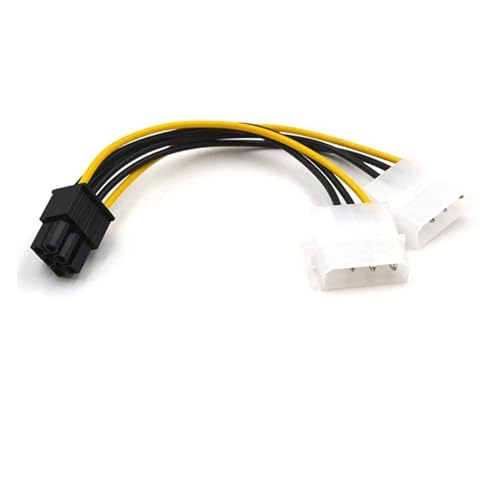 6 �C���` 2 x 4 �s�� - 8 PCI Express �r�f�I�J�[�h Pci-e ATX PSU �d���R���o�[�^�P�[�u�� Pcie �s���A�_�v�^�[(20CM,Dual Molex to 6pin)