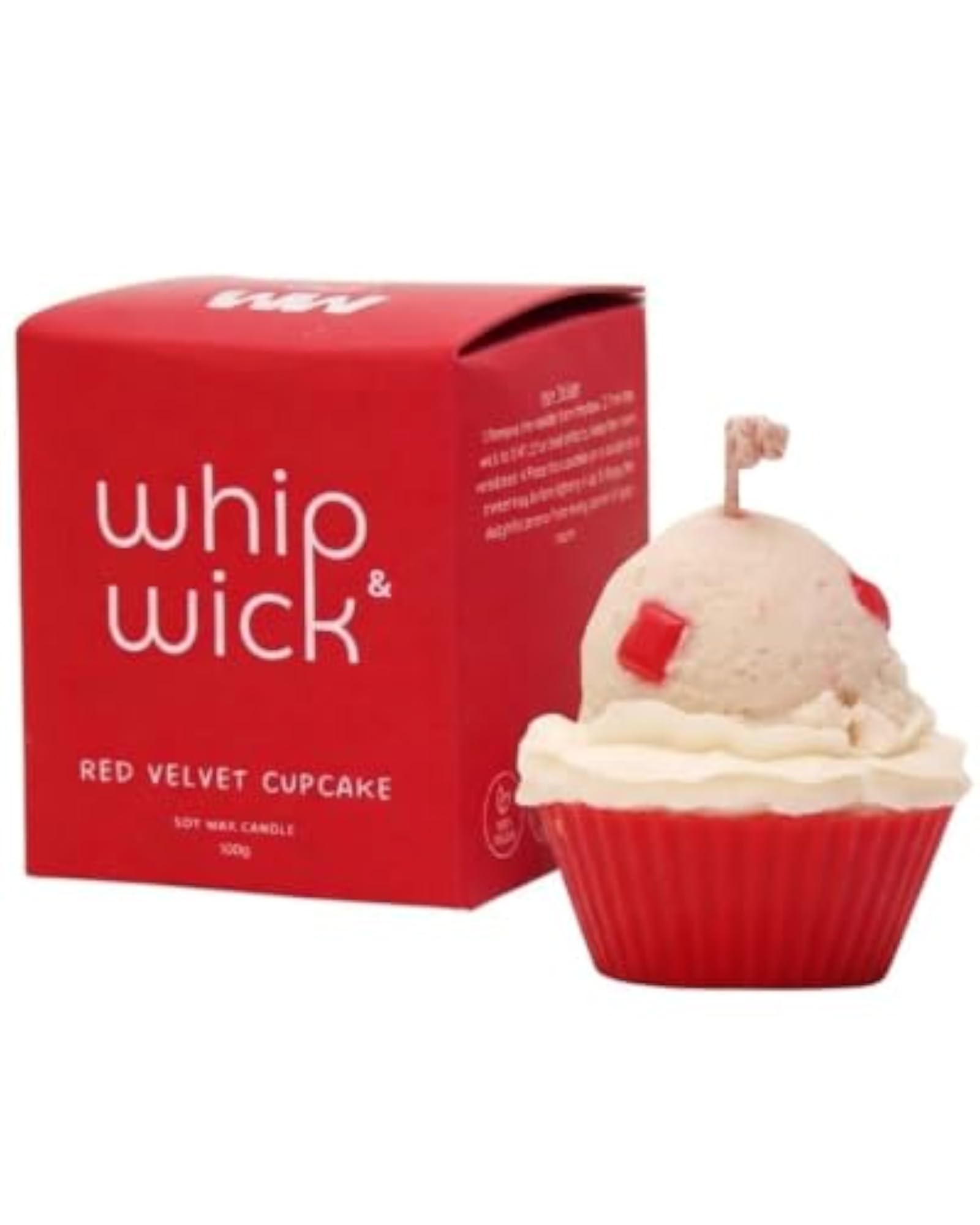 Whipandwick Red Velvet Cupcake Scented Candle
