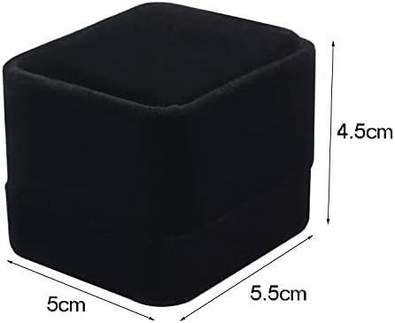 2 Pcs Velvet Ring Box for Engagement Ring, Single Velvet Ring Gift Boxes Classic Jewelry Box Elegant Earring Case