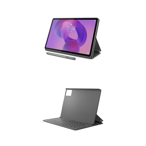Image of Bundle of Lenovo Idea Tab - College Tablet - 11″ 2.5K IPS Touchscreen Display - 90Hz - MediaTek Dimensity 6300-4 GB Memory - 128 GB Storage - Pen and Folio Case + Lenovo Folio Keyboard for, Grey