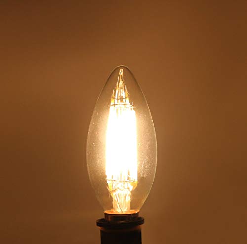 Ampoule bougie à filament LED E14 400lm culot à vis pour lustre - 6