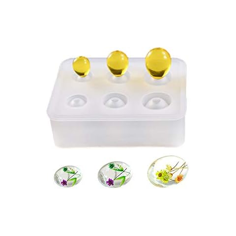 Silicone Epoxy Mold, DyAi 2 Pack Resin Epoxy Eggs Molds, Orbs Pendant Casting Molds for UV Resin Crafts, DIY Jewelry Making (16mm/ 20mm/ 25mm) Cover