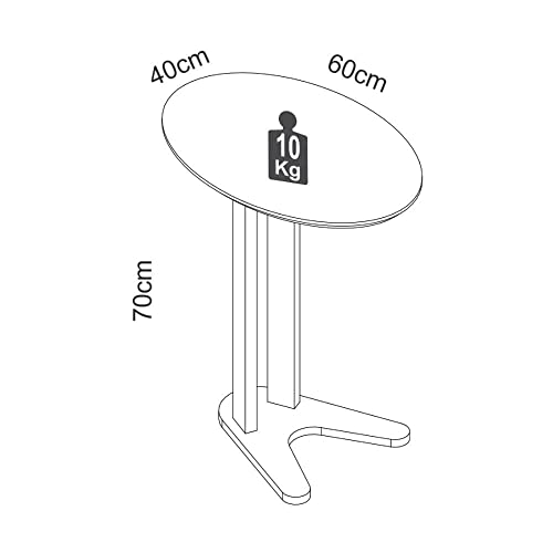 Mesa Lateral Oval 60cm Dalla Costa Freijó Amadeirado