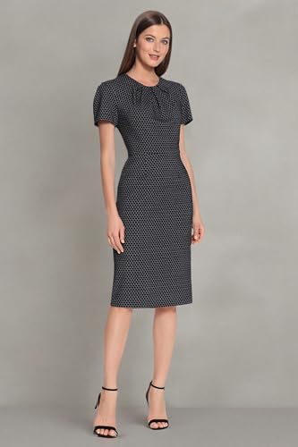 Maggy London Women's Tucked Jewel Neck Sheath Career Office Wear Work Dress4