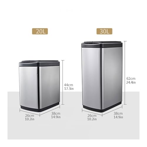 Basurero inteligente 30L con tapa plateado miniatura 2
