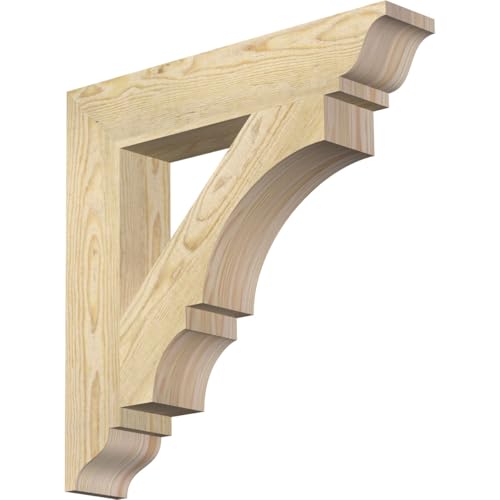 Ekena Millwork 4"W x 22"D x 22"H Balboa Traditional Rough Sawn Bracket, Douglas Fir
