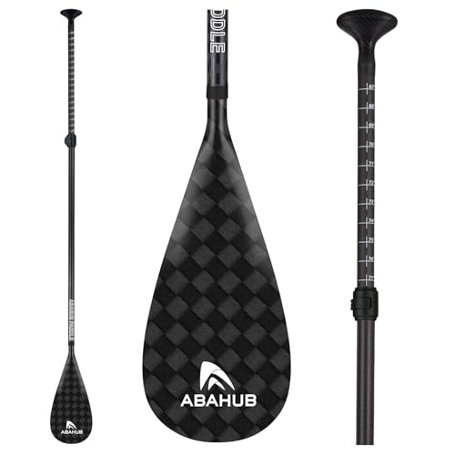 Abahub Remo Paddle Surf Carbono Pala Sup Paddle con Bolsa Pala Remo Extensible 170-218cm Hoja de Plástico con Impresión de Ondas para Tabla de Sup Canoa de Surf