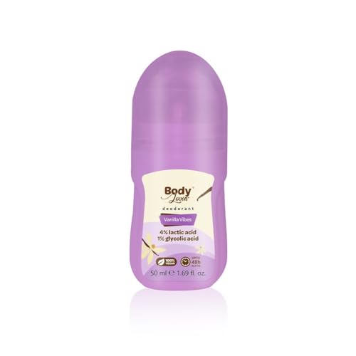 BodyLovin' Vanilla Vibe.s Underarm Roll On – 50ml | 48H Odor Protection | Reduces Underarm Darkness | With 4% Lactic Acid & 1% Glycolic Acid | Warm Vanilla Fragrance | For Women