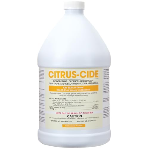 ForPro Citrus-Cide Hospital Grade Disinfectant Cleaner, All Purpose Cleaner, Disinfectant & Deodorizer, Citrus Scent, 1 Gallon Refill (128 fl. oz.)