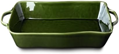 Verde Large Rectangular Stoneware Baker – 16” x 10.25” x 3” – 150oz Deep Dish for Casseroles, Lasagna & Roasting – Oven, Microwave & Dishwasher Safe – Elegant Oven-to-Table Bakeware