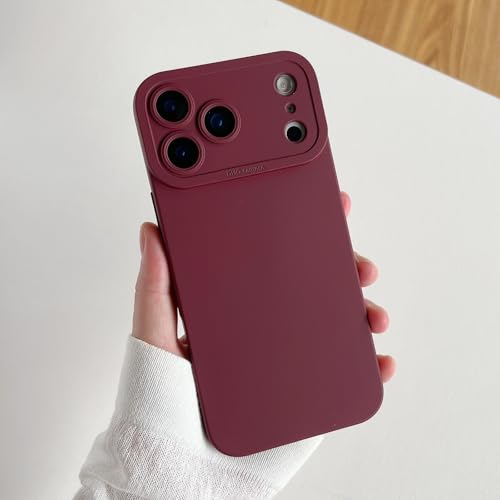 Coque iPhone 17 bordeaux élégante en silicone souple haute protection