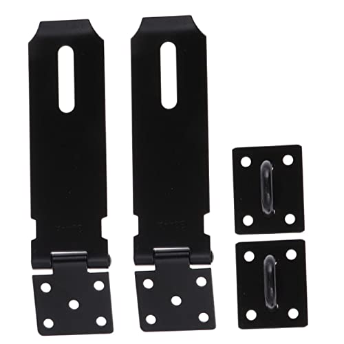 Image of Practical Door Hasp Latch Lock 2pcs Stainless Steel Security Padlock Clasp for Gates Desks