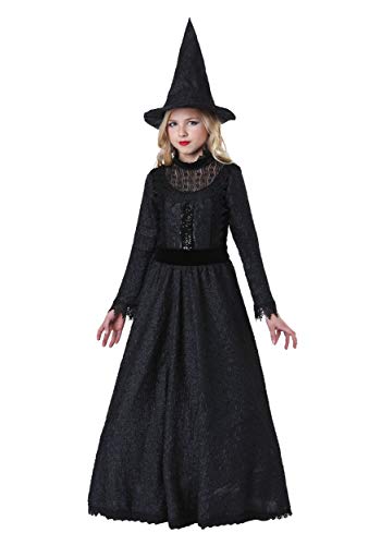 Disfraz completo de bruja oscura para niñas talla M