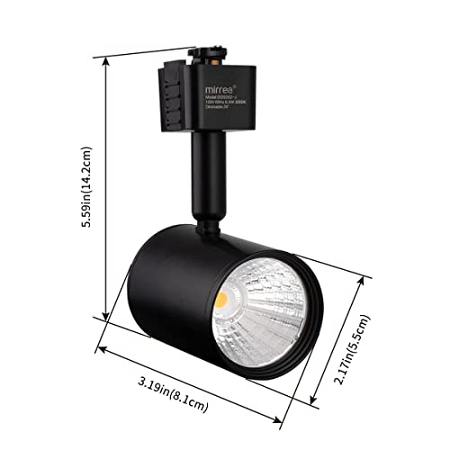 Mirrea Led Track Lighting Heads Compatible With Single Circuit J Type Track Lighting Rail Ceiling Spotlight For Accent Task Wall Art Exhibition Lighting 6.5W 24° Black Pack Of 6 (3000K Warm White) #TOP4