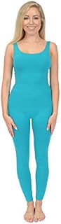 Stretch is Comfort Women's Teamwear Cotton Tank Unitard Turquoise Small