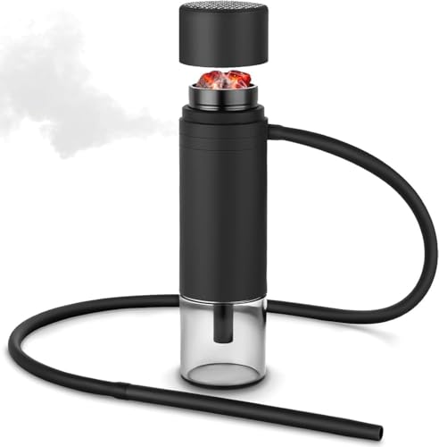 Image of Al Kian Portable Hookah Cup Set with Metal Protection, Premium Silicone and Acrylic Materials, Travel Friendly Design, Anti-Slip Net (BLACK)